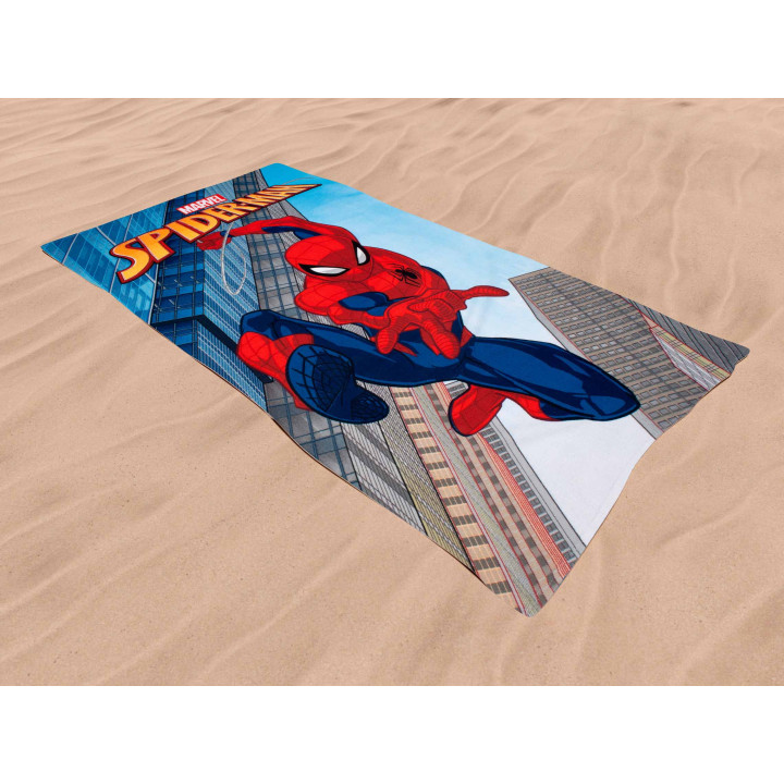 Toalla Playa Infantil Spider-Man Edificios| Toalla piscina barata| Revitex